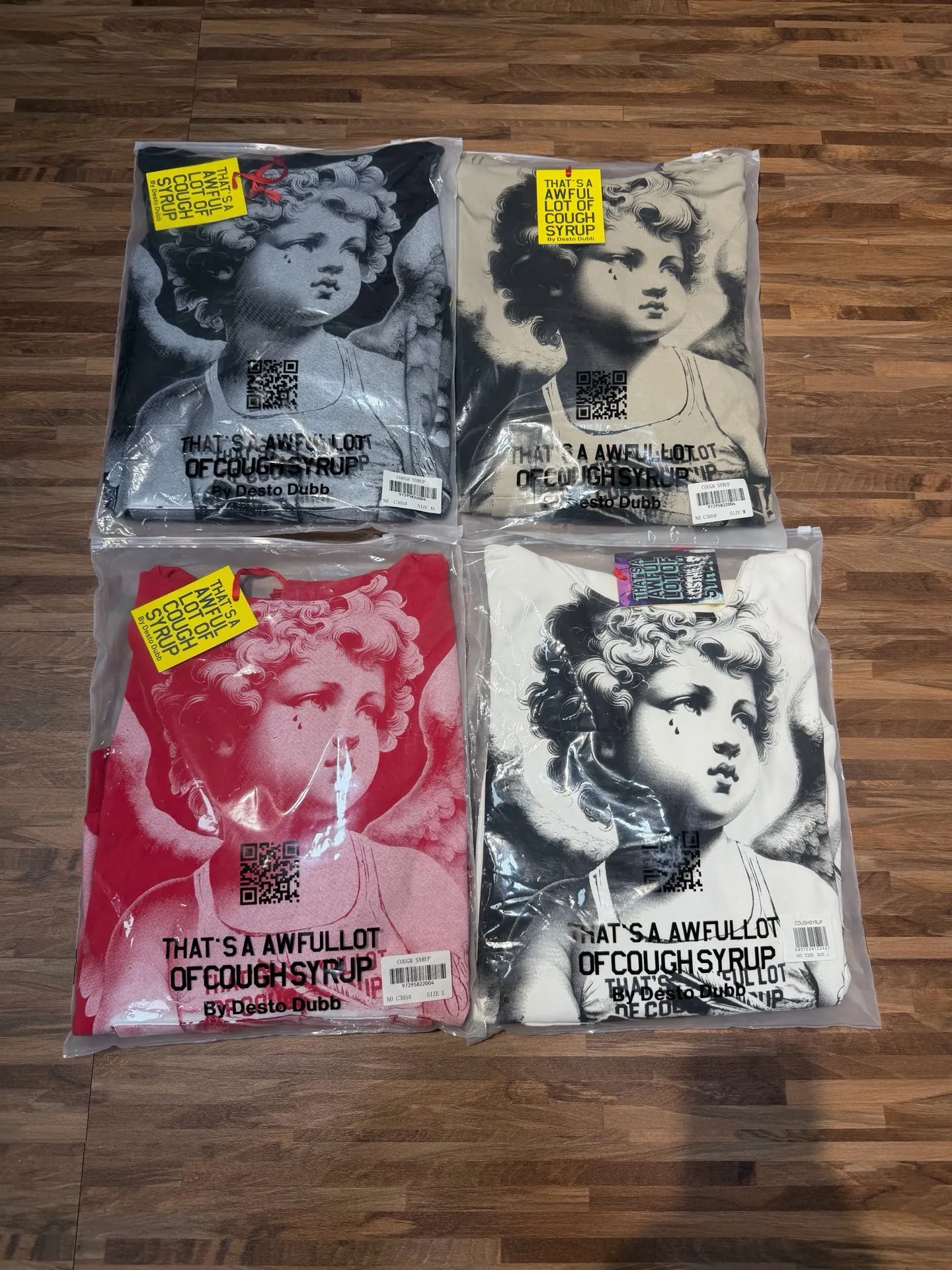 C # ｜ THAT'S A AWFUL LOT OF COUGH SYRUP In Stock （ ） Same Style. （fabric): 100 Sizes（size）：S-M L X L （colour）： /Cream White/ /